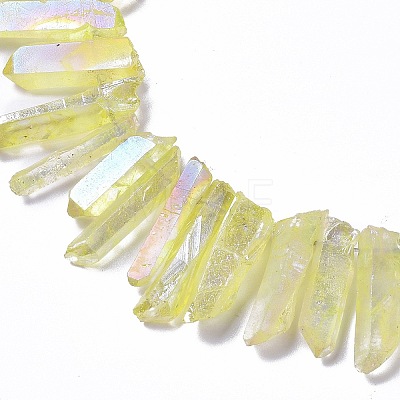 Electroplated Natural Crackle Quartz Crystal Dyed Beads Strands G-I345-05J-1