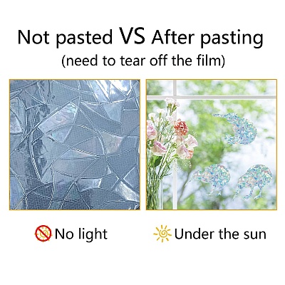 Waterproof PVC Colored Laser Stained Window Film Static Stickers DIY-WH0314-116-1