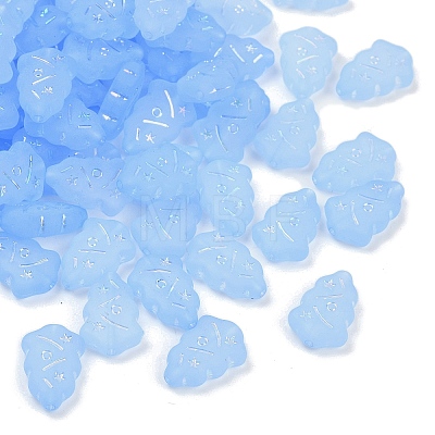 Frosted Transparent Acrylic Beads X1-OACR-P029-04B-04-1