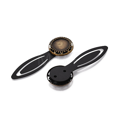 Alloy & Iron Bookmark Cabochon Settings PALLOY-N184-05AB-1
