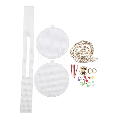 DIY Round Plastic Knitting Crochet Bag Making Kits DIY-H169-10A-1