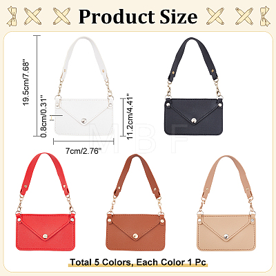 WADORN 5Pcs 5 Colors Imitation Leather Women's Mini Envelope Clutch Bags AJEW-WR0001-85-1