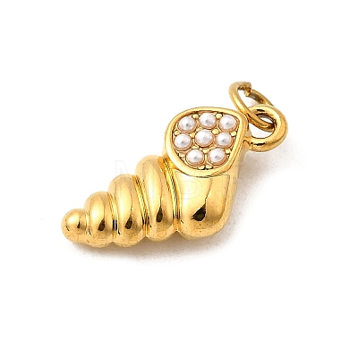 304 Stainless Steel ABS Imitation Pearl Pendants STAS-B097-07G-02-1