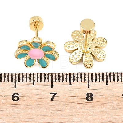 Valentine's Day Brass Stud Earrings EJEW-D359-01G-1