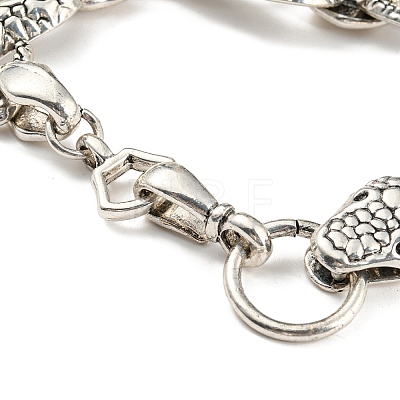 Bohemia Style Alloy Snake Link Chain Bracelets for Women BJEW-H327-01AS-1