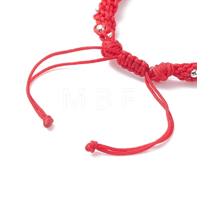 Nylon Braided Bead Bracelet BJEW-JB07604-02-1