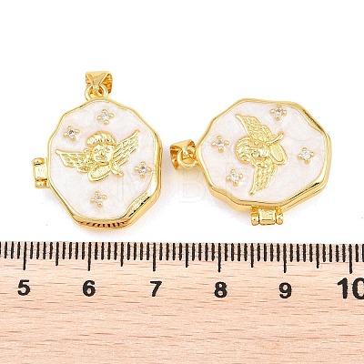 Brass Locket Pendants KK-D232-07G-1