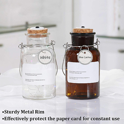 Aluminum & Paper Hanging Price Tags with Rings DIY-SP0007-89B-1