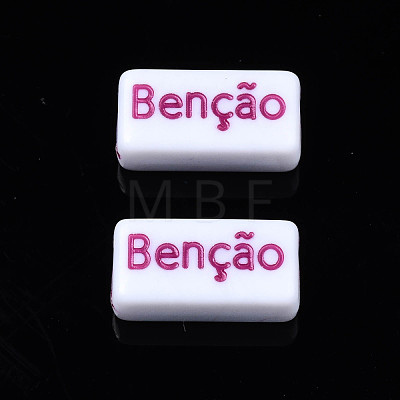 Opaque White Acrylic Beads MACR-N012-06-1