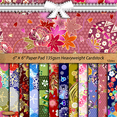 12 Sheets Slower Scrapbook Paper Pads PW-WG20719-01-1