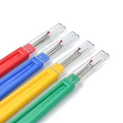 4Pcs 4 Colors Plastic Handle Iron Seam Rippers TOOL-YW0001-23-1