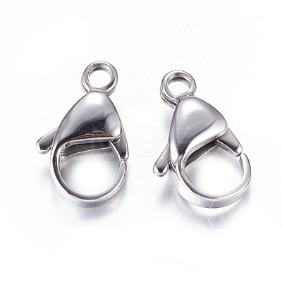 304 Stainless Steel Lobster Claw Clasps STAS-R050-15x9mm-1