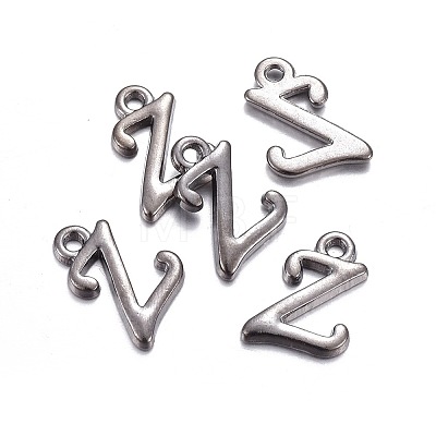 Gunmetal Plated Alloy Letter Pendants LS-PALLOY-J718-01B-Z-1