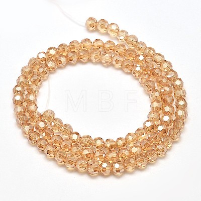 Faceted(32 Facets) Round Full Rainbow Plated Electroplate Glass Beads Strands EGLA-J130-FR06-1