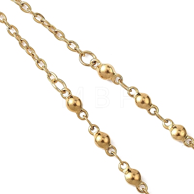 304 Stainless Steel Cable Chain Ball Link Chain Bracelet Making AJEW-JB01458-01-1
