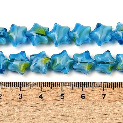 Handmade Millefiori Glass Beads Strands LAMP-H067-01G-1