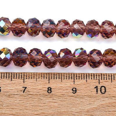 Electroplate Transparent Glass Beads Strands EGLA-A046-01C-11-1