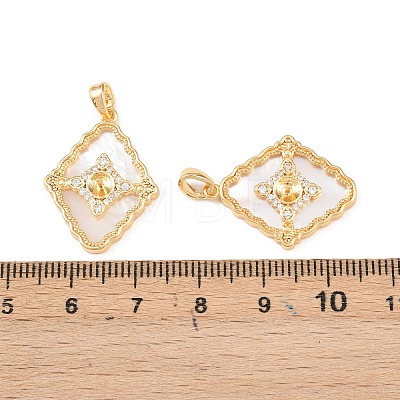 Brass Micro Pave Clear Cubic Zirconia Pendant Bails KK-H524-18G-1