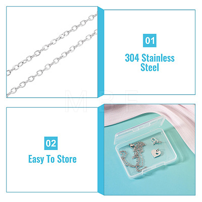 1Pc 304 Stainless Steel Cable Chain Necklaces NJEW-TA0001-24Q-1