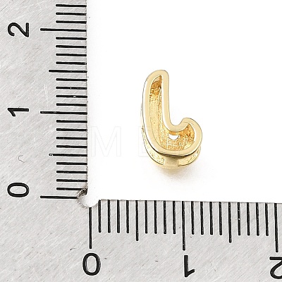 Brass Micro Pave Clear Cubic Zirconia Initial Spacer Bars KK-E802-34G-J-1