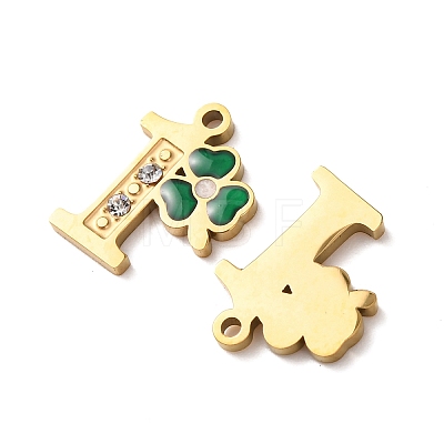 304 Stainless Steel Enamel & Rhinestone Pendants STAS-B130-01G-1-1
