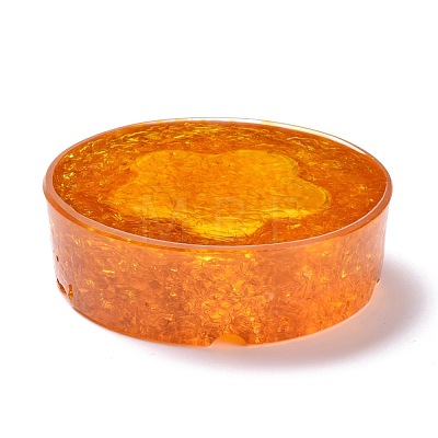 Resin with Natural Citrine Chip Stones Ashtray DJEW-F015-05H-1