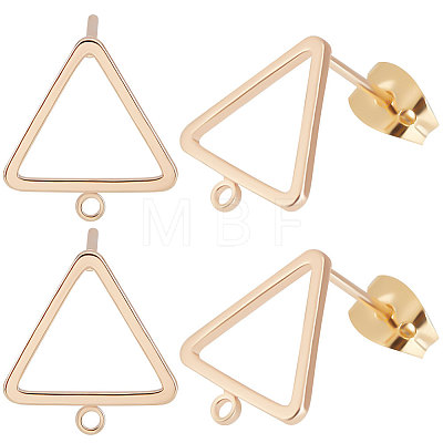 20Pcs Brass Triangle Stud Earring Findings KK-BBC0007-19-1