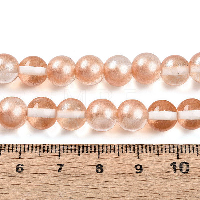 Baking Paint Transparent Glass Beads Strands DGLA-N011-8mm-04-1