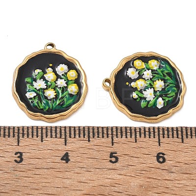 304 Stainless Steel Enamel Pendants SA-CBA0530-01B-G-1