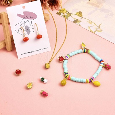 18Pcs Imitation Fruit Charm Pendant Mixed Enamel Fruits Charms Mixed Shape Pendant for Jewelry Necklace Bracelet Earring Making Crafts JX185A-1