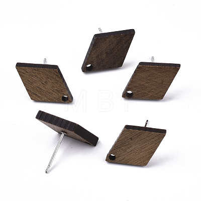 Walnut Wood Stud Earring Findings MAK-N033-005-1