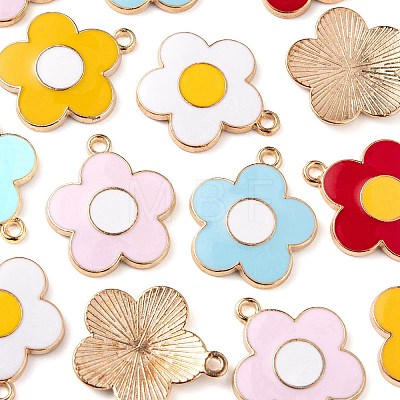 20Pcs 5 Colors Alloy Enamel Pendants ENAM-FS0001-05-1