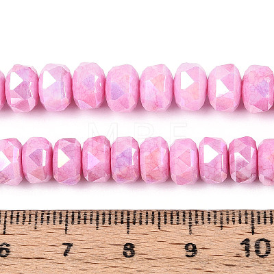 Anti-Tarnish Electroplate Glass Beads Strands GLAA-T025-8mm-11F-1