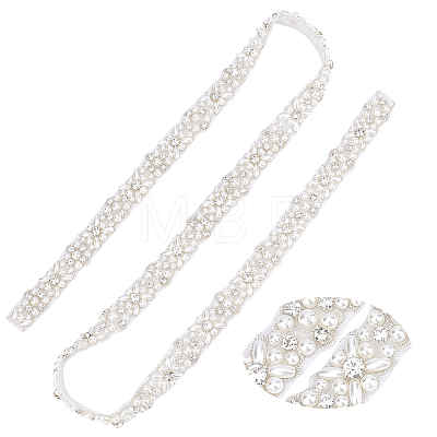 CHGCRAFT Imitation Pearl Bridal Belt for Wedding Dress AJEW-CA0002-04-1