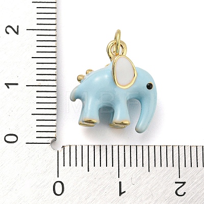 Elephant Rack Plating Brass Enamel Pendants X-KK-Q804-16G-1
