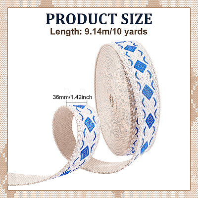 10Yards Vintage Jacquard Polyester Ribbon OCOR-ME0001-79A-1