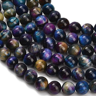 Natural Tiger Eye Beads Strands G-B133-A02-8mm-09-1