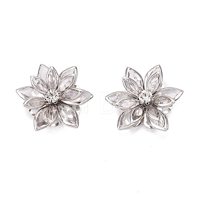 Acrylic Rhinestone Flower Flat Back Cabochons RSB027-06-1