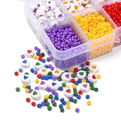 1800OPcs 10 Style Baking Paint Glass Seed Beads DIY-YW0005-93-1