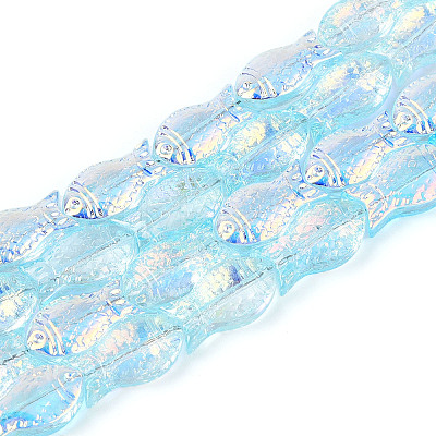 Transparency Electroplate Glass Beads Strands GLAA-T023-40A-03-1