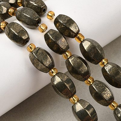 Natural Pyrite Beads Strands G-Z131-E01-01-1