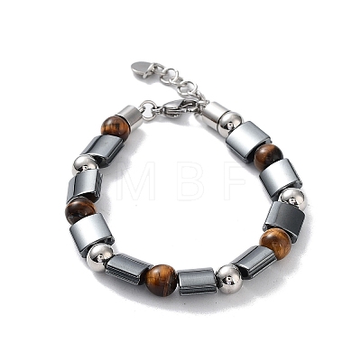 Synthetic Non-magnetic Hematite Beaded Bracelets BJEW-Q334-06-1