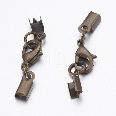 Clip Ends with Brass Lobster Claw Clasps X-KK-K225-41-AB-1