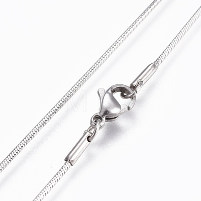 304 Stainless Steel Snake Chain Necklaces NJEW-F248-01A-P-1