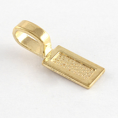 Tibetan Style Alloy Glue-on Flat Pad Bails TIBE-4710-G-NR-1