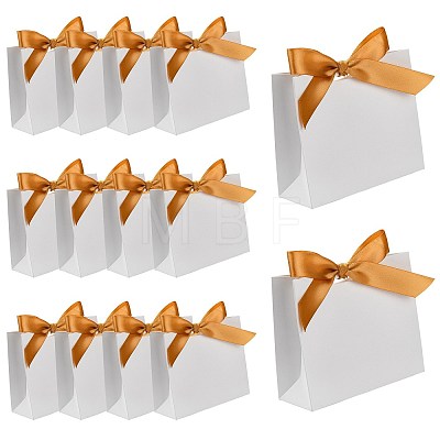 White Cardboard Paper Wedding Candy Boxes with Ribbon CON-FZC0002-002A-1