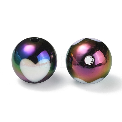 UV Plating Rainbow Iridescent Acrylic Beads X1-OACR-F004-09A-1
