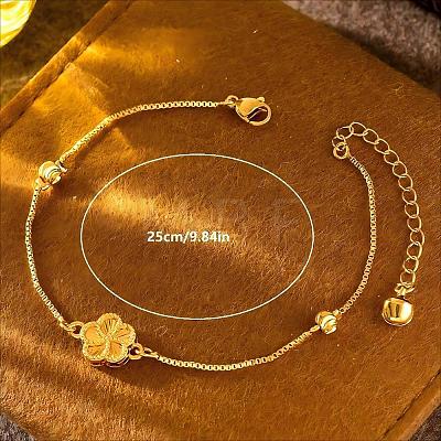 Brass Flower Link Bracelets WL3635-3-1
