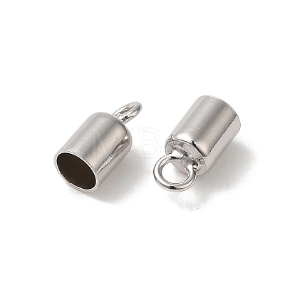 Rhodium Plated 925 Sterling Silver Cord Ends STER-P055-02A-P-1
