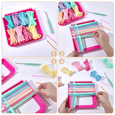 1Pc Square Plastic Elastic Cord Braiding Machine DIY-WR0005-63-1